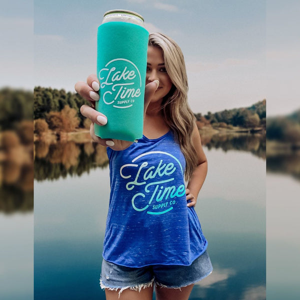 Flowy Racerback Tank - Lake Time Gradient Logo