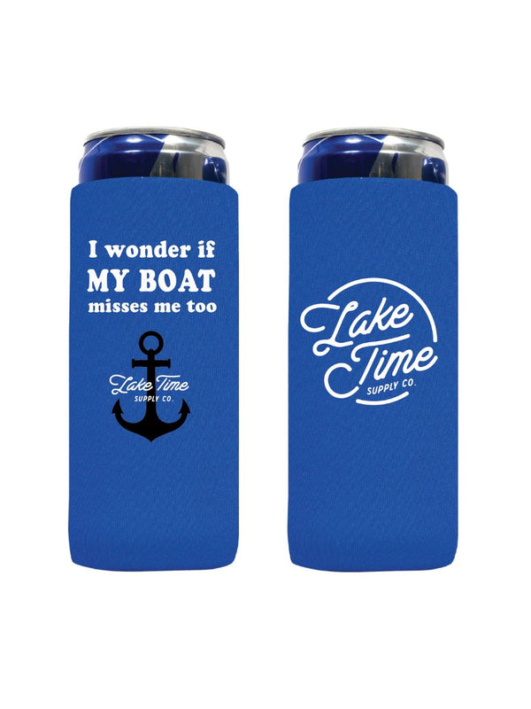 I Wonder If My Boat Misses Me Too - Tall Neoprene Coozie