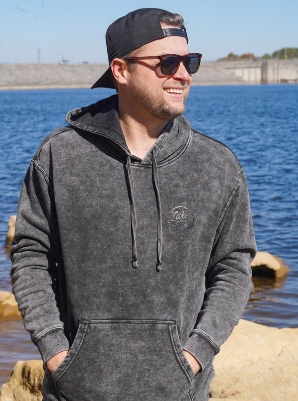 Lake Time Logo Hoodie - Earth Wash Black