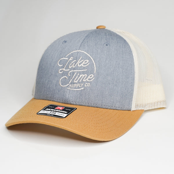 Snapback Trucker Cap - Heather Grey/Gold