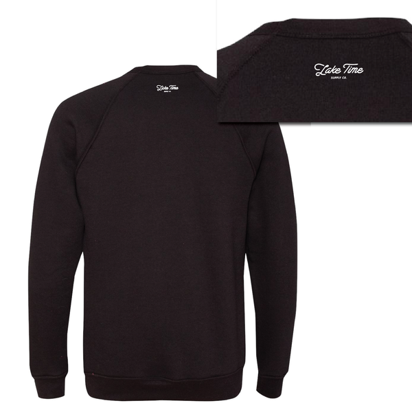 Namastay At The Lake - Black Crewneck - Benefitting Mental Health - Lake Time Supply Co.