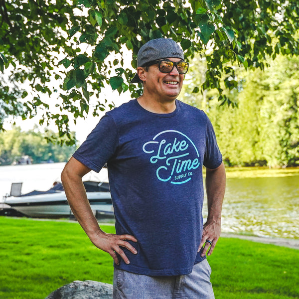 Gradient Logo Tee - Heather Navy - Lake Time Supply Co.