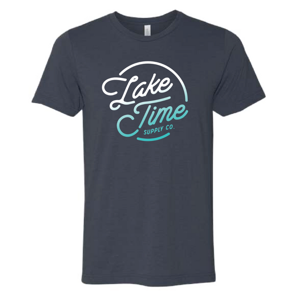 Gradient Logo Tee - Heather Navy - Lake Time Supply Co.