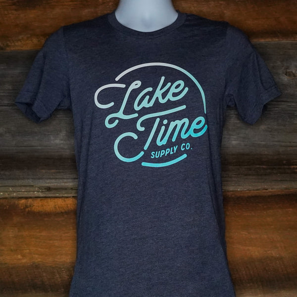 Gradient Logo Tee - Heather Navy - Lake Time Supply Co.