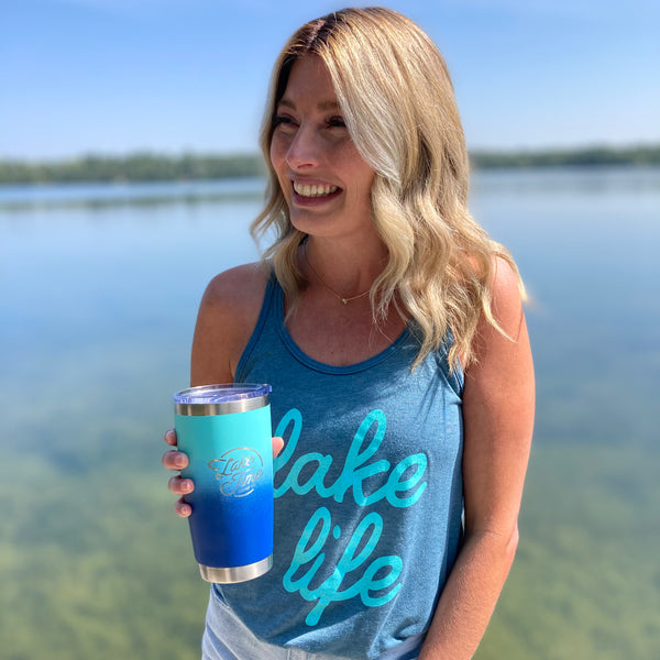 20oz Ombre Tumbler - Blue/Turquoise - Lake Time Supply Co.
