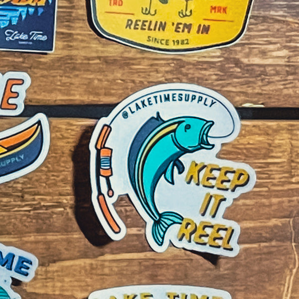 Keep It Reel Sticker (Clear Background) - Lake Time Supply Co.