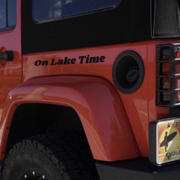 "On Lake Time" 19-inch Decal - Lake Time Supply Co.