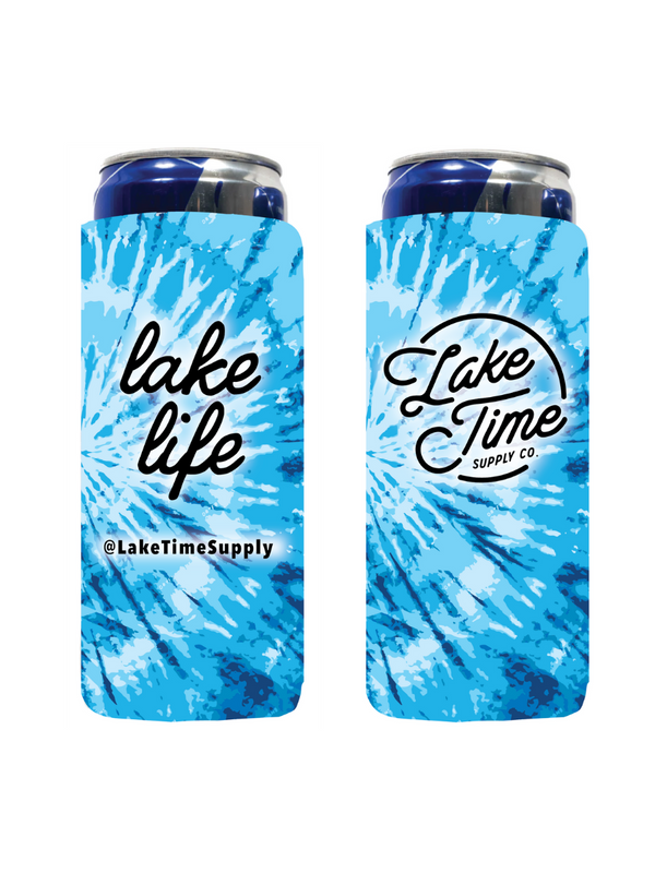 Lake Life Tie Dye - Tall Neoprene Coozie