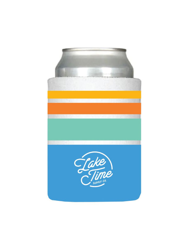 Lake Time Sunset Stripes - Short Neoprene Coozie