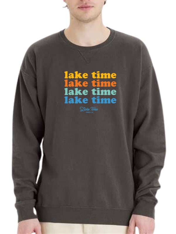 Lake Time Signature Sunset Colors Crewneck (Relaxed Fit)