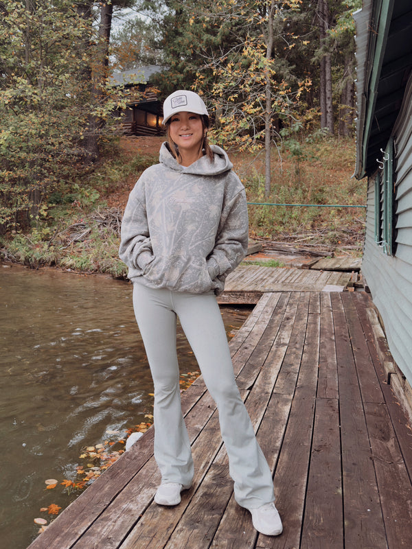 LIMITED EDITION COLLAB Lake Time Supply Co. X Girl of 10,000 Lakes - Cabin Camo Premium Hoodie