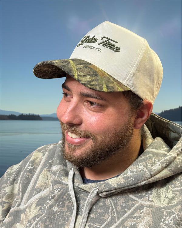 Mossy Oak® Break-up® Two-Tone Five-Panel Snap Back | High Profile