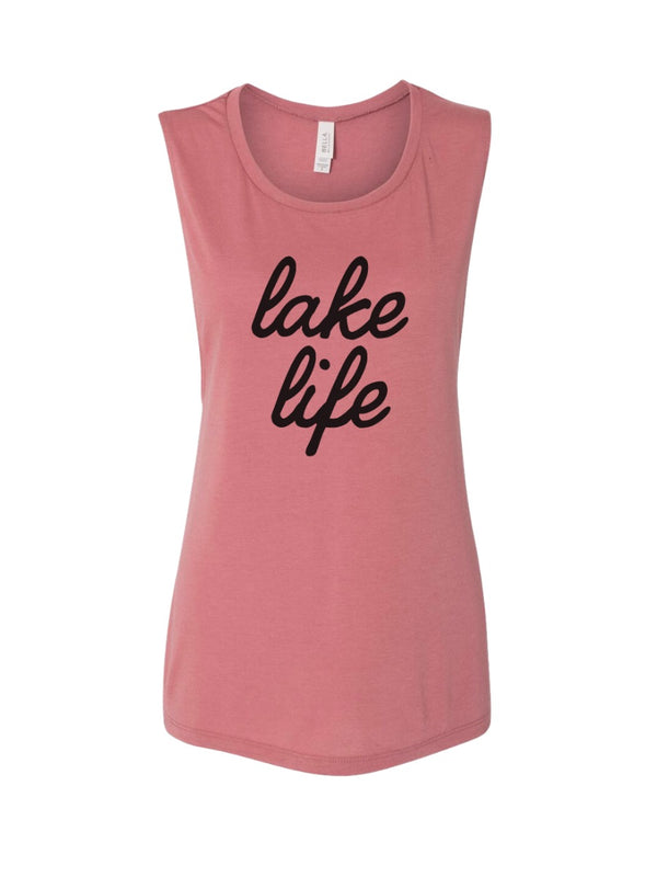 Ladies’ Lake Life Script Muscle Tank