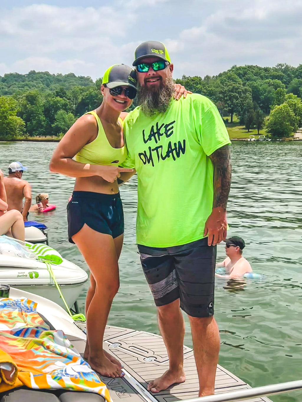 Snapback Trucker Caps - Neon/Charcoal