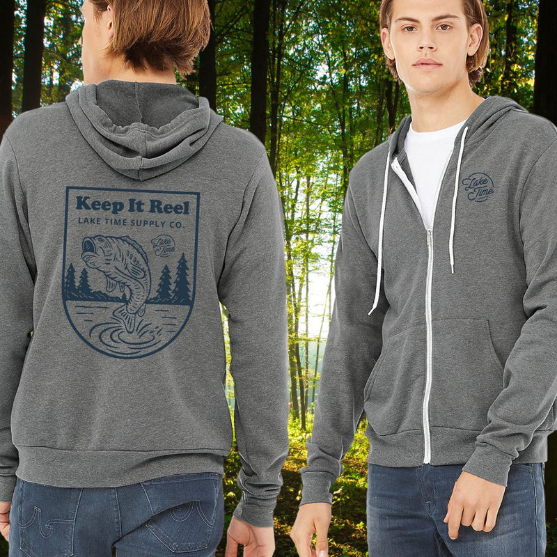 Keep It Reel Fish Zip Hoodie - Lake Time Supply Co.