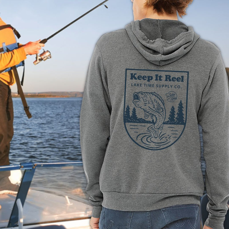 Keep It Reel Fish Zip Hoodie - Lake Time Supply Co.