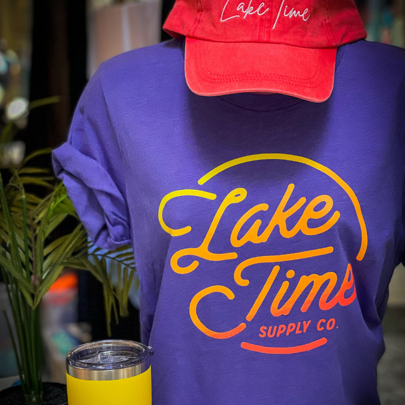 Gradient Logo Tee - Heather Purple - Lake Time Supply Co.