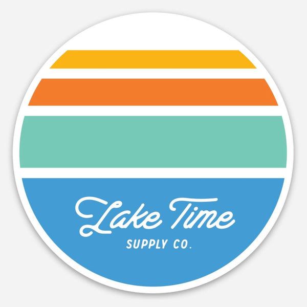 Lake Time Sunset Stripes Sticker