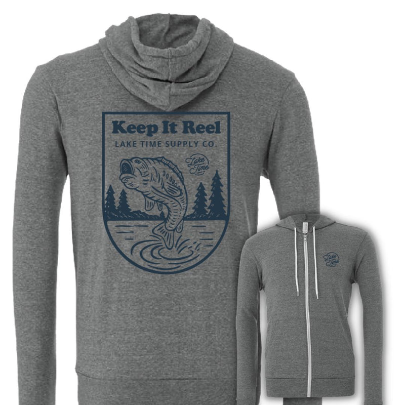 Keep It Reel Fish Zip Hoodie - Lake Time Supply Co.