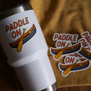 Weatherproof Sticker - Paddle On - Lake Time Supply Co.