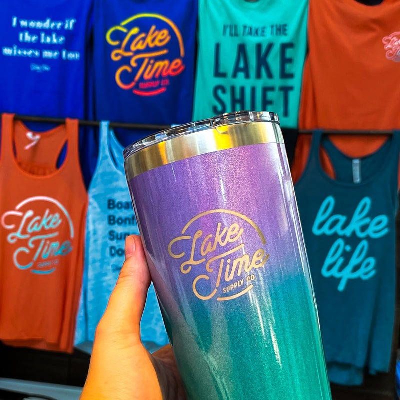 20oz Glitter Ombre Tumbler - Lake Time Supply Co.