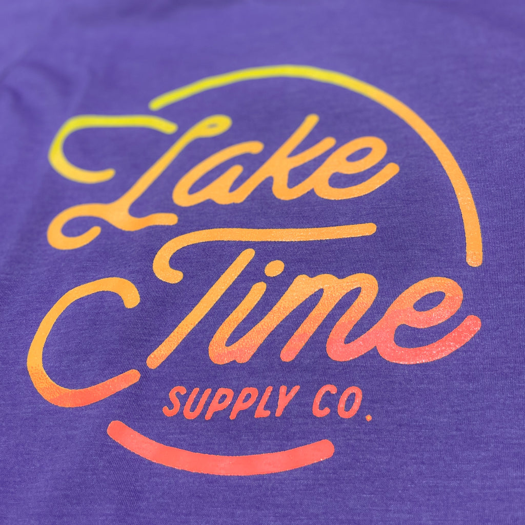 Gradient Logo Tee - Heather Purple - Lake Time Supply Co.
