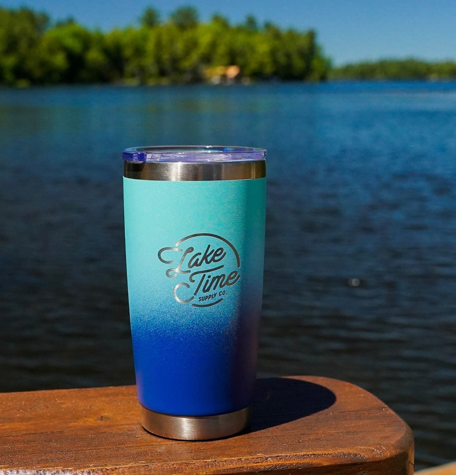 20oz Ombre Tumbler - Blue/Turquoise - Lake Time Supply Co.