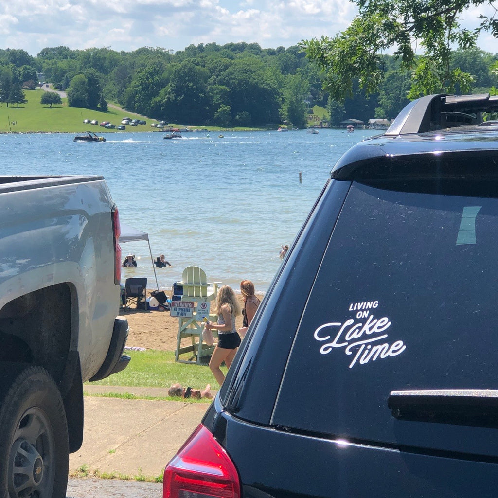 "Living On Lake Time" Decal - Lake Time Supply Co.