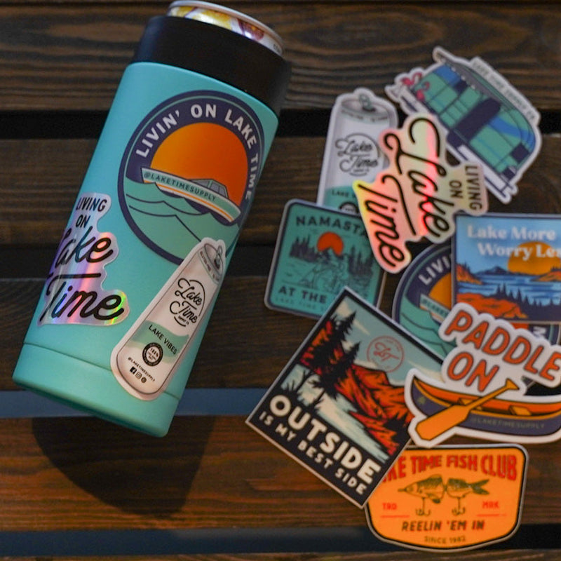 Paddle On Bear Sticker - Lake Time Supply Co.