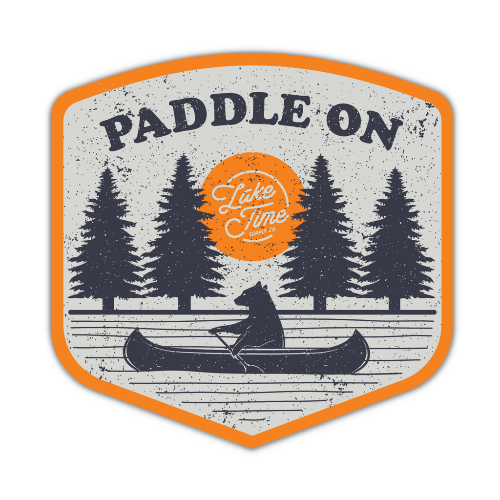 Paddle On Bear Sticker - Lake Time Supply Co.