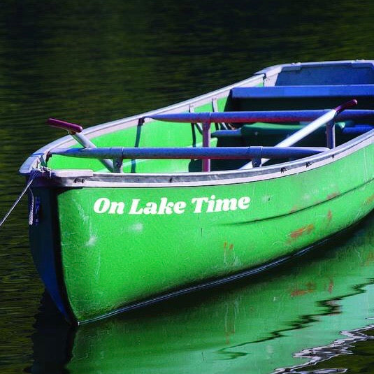 "On Lake Time" 19-inch Decal - Lake Time Supply Co.